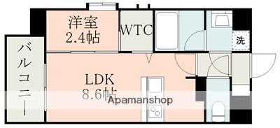 ラ・シック新町(1LDK/11階)の間取り写真