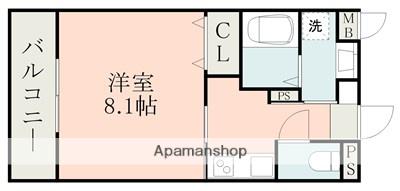 ラ・シック県立大学前Ⅲ(1K/1階)の間取り写真