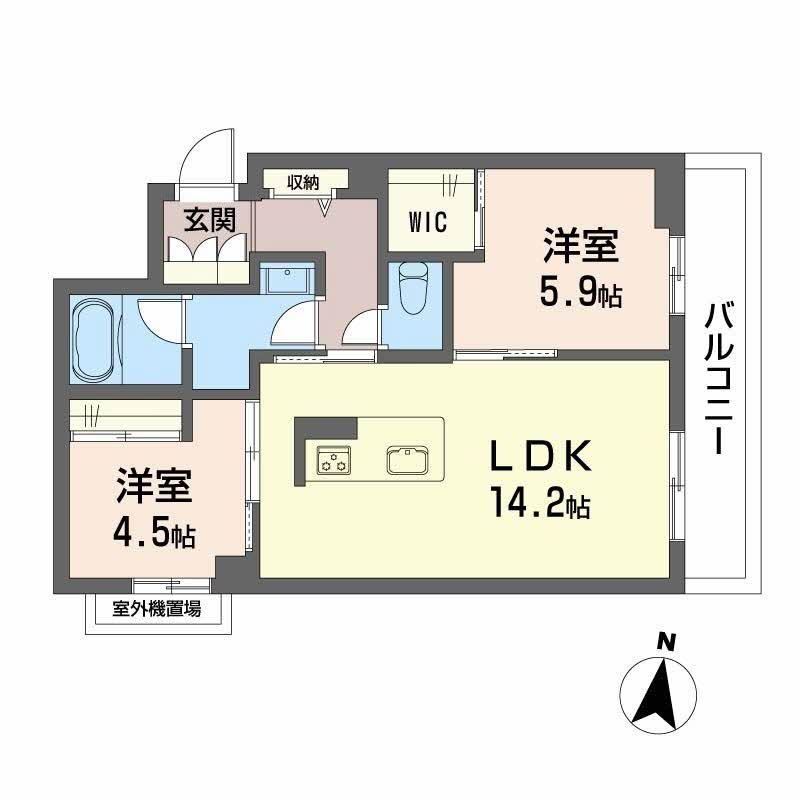 MAISON DE ASHLEY(2LDK/2階)の間取り写真