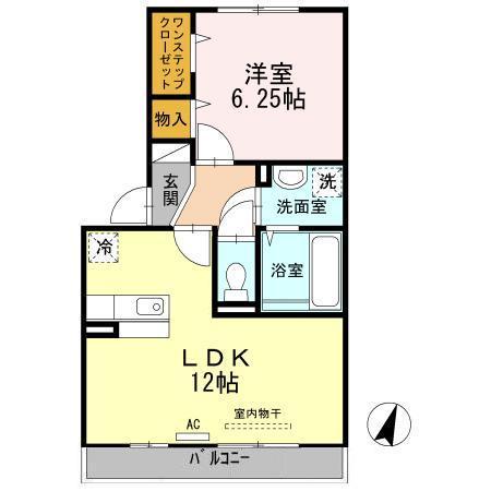 セジュール・マイS(1LDK/3階)の間取り写真
