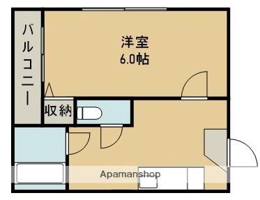 藤崎ビル(1K/2階)の間取り写真