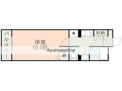 マーカス新大江(1K/1階)の間取り写真