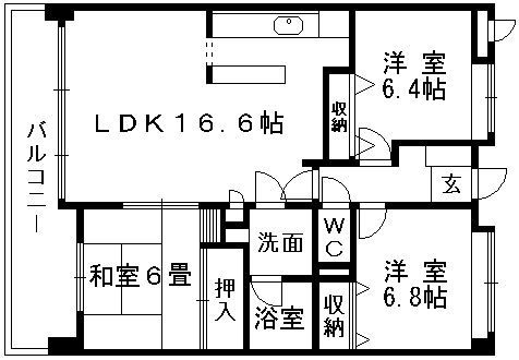 レイクサイドテラス(3LDK/4階)の間取り写真