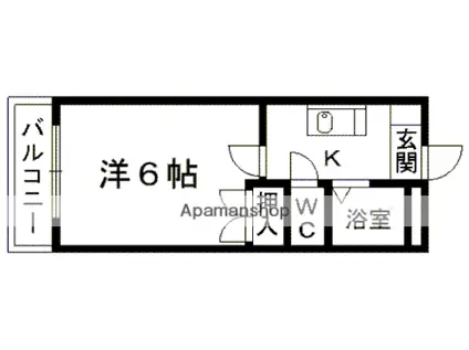 生田ハイツ(1K/3階)の間取り写真