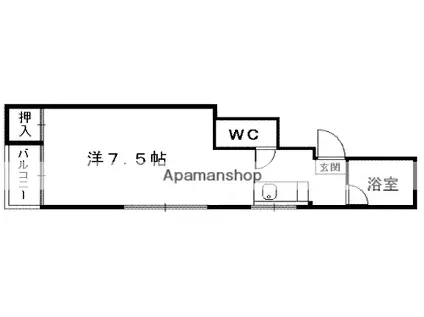 ハイムセラ九品寺(ワンルーム/3階)の間取り写真