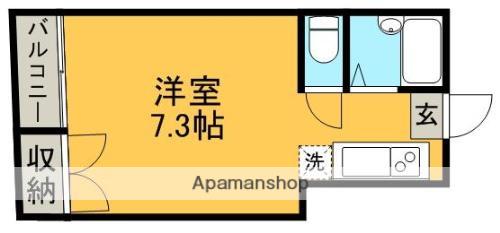 ドルミール黒髪(ワンルーム/2階)の間取り写真