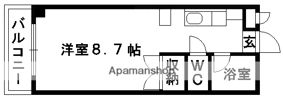 ロフティ藤崎(ワンルーム/4階)の間取り写真