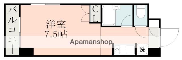 リベルテ水前寺北(ワンルーム/6階)の間取り写真