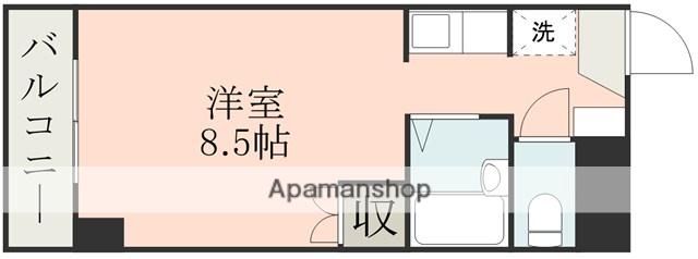 ルフェール熊本通町(ワンルーム/9階)の間取り写真