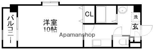 HERO5(1K/6階)の間取り写真