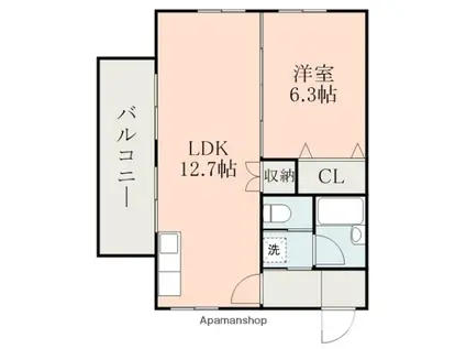 MIYAKO田崎ビル(1LDK/4階)の間取り写真