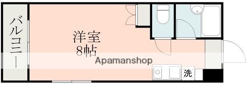 ハウベスト1番館上熊本(ワンルーム/7階)の間取り写真