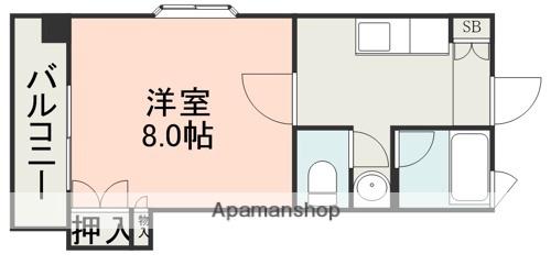 保田窪プラザマンション(1K/5階)の間取り写真