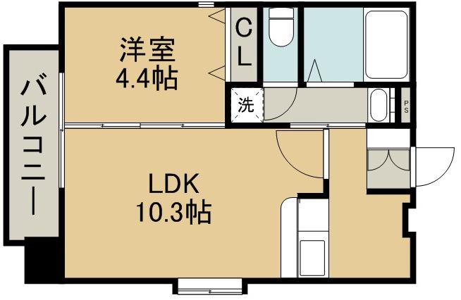 SAINT-AUXERRE(1LDK/6階)の間取り写真