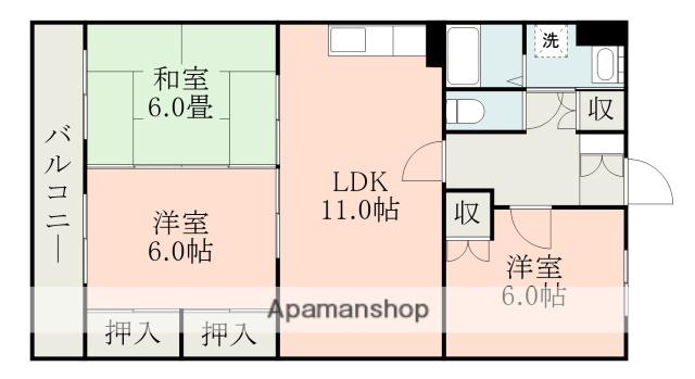 カーサ出水(3LDK/3階)の間取り写真