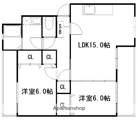 インフィニティ出水Ⅰ(2LDK/4階)の間取り写真