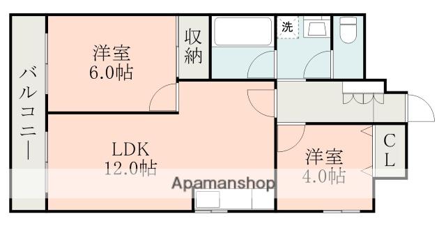 プレジデント水前寺(2LDK/10階)の間取り写真