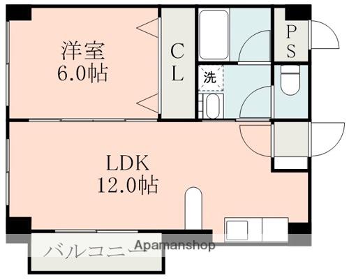 アラベスク新町(1LDK/5階)の間取り写真