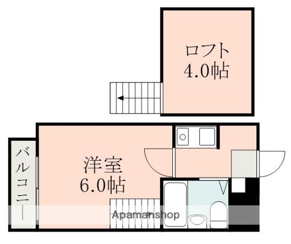 アップルハウス帯山(1K/2階)の間取り写真
