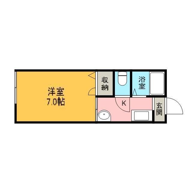 エントピア黒髪(1K/1階)の間取り写真