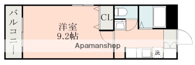 ピュアセラピー迎町(1K/2階)の間取り写真