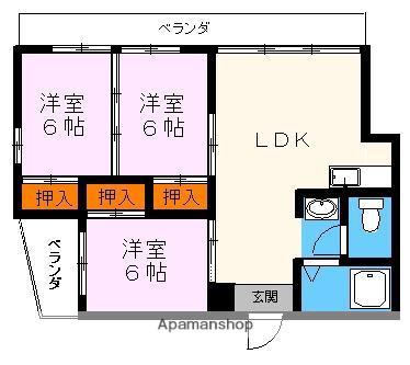 KINGDOM BLD(3LDK/3階)の間取り写真