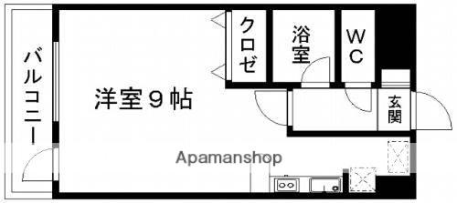 サンホワイト新町(ワンルーム/6階)の間取り写真