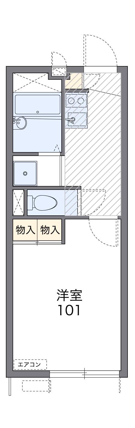 レオパレスコンフォート宇留毛(1K/1階)の間取り写真