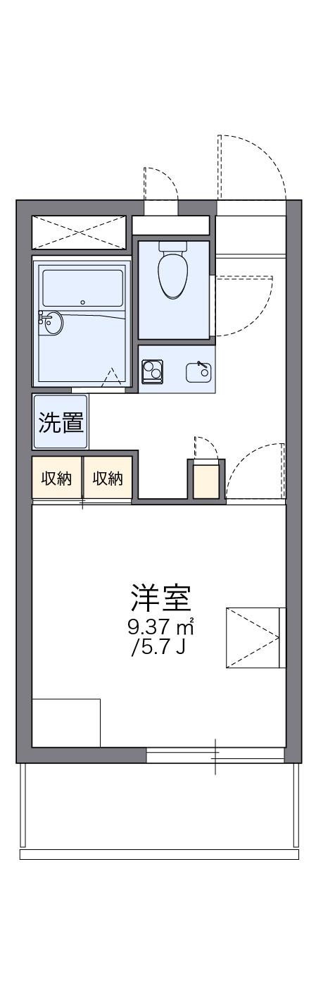 レオパレス龍南(1K/1階)の間取り写真