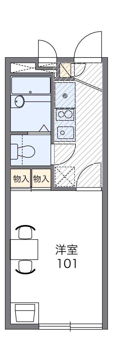 レオパレス園光Ⅰ(1K/2階)の間取り写真