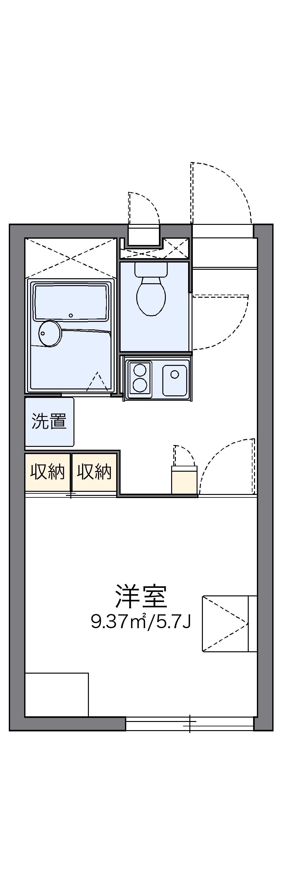 レオパレス立田の杜(1K/1階)の間取り写真