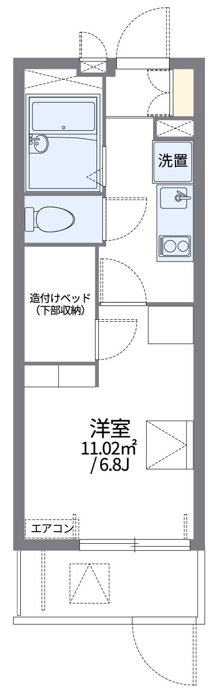 レオパレス蓮台寺西(1K/1階)の間取り写真