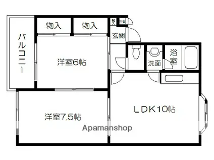 W.K.レジデンス(2LDK/3階)の間取り写真