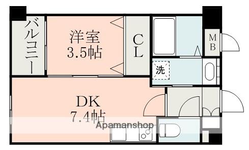 ARK STATION(1DK/4階)の間取り写真