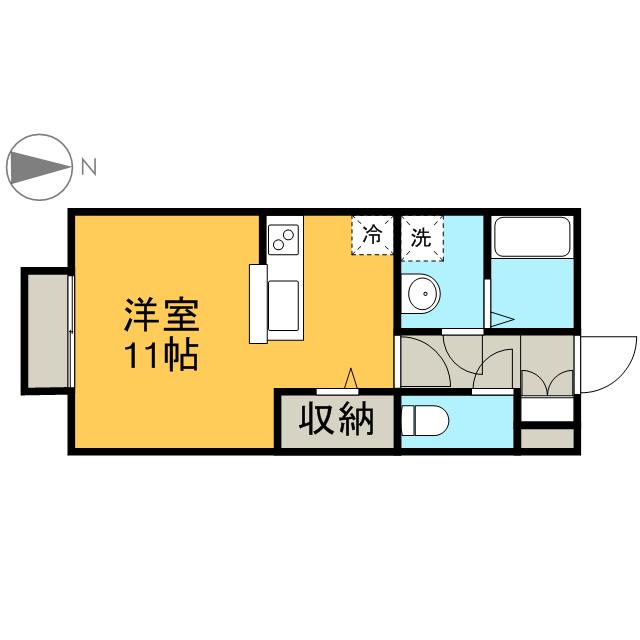 エクセレントユウ(ワンルーム/1階)の間取り写真