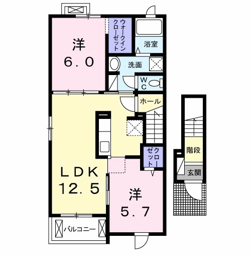 アン アーブル B(2LDK/2階)の間取り写真