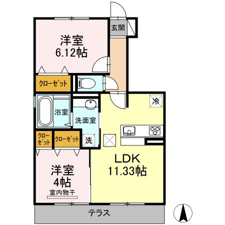エストレージャ(2LDK/1階)の間取り写真