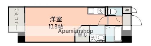 プライマル熊本慶徳(ワンルーム/5階)の間取り写真
