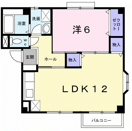 ヴェルドミール野田Ⅲ(1LDK/1階)の間取り写真