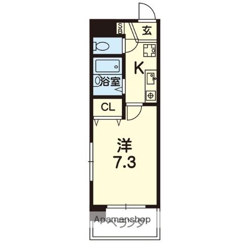 星寿島崎ビル(1K/7階)の間取り写真