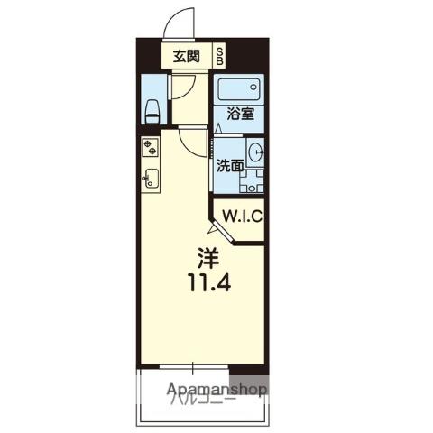 グレース本荘(ワンルーム/13階)の間取り写真