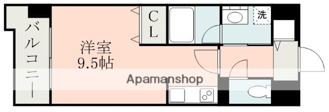 クレスト熊本城(ワンルーム/8階)の間取り写真