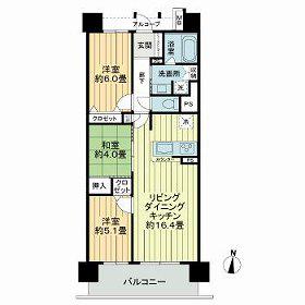 サーパスシティ平成マークテラス(3LDK/8階)の間取り写真