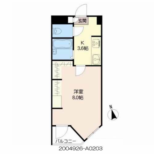 アプリーレ京町(1K/2階)の間取り写真