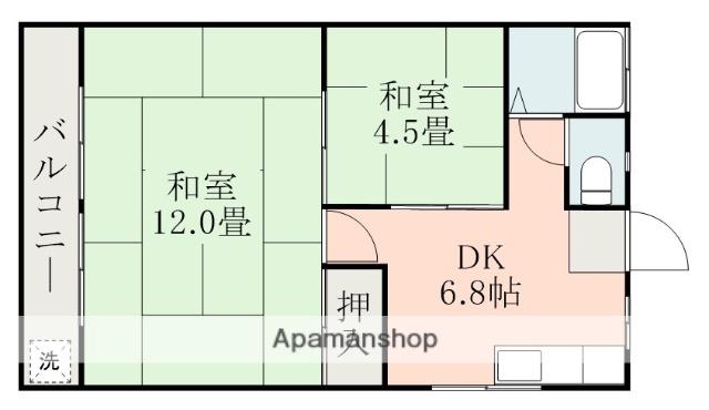 吉見ハイツ(2DK/3階)の間取り写真
