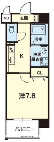 CHAINON春日ウエスト(1K/6階)の間取り写真