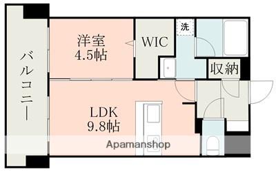 ラ・シック新町(1LDK/13階)の間取り写真