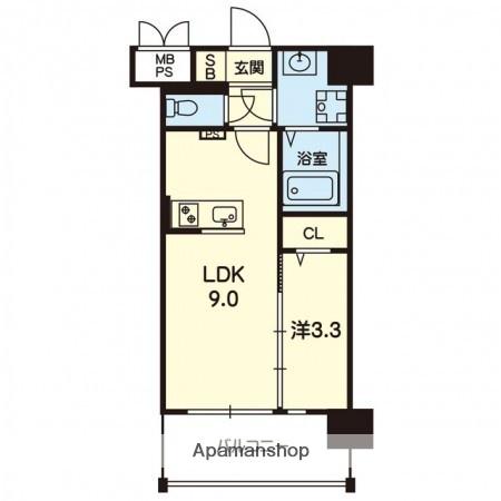 ドノーレ熊本駅東(1LDK/6階)の間取り写真