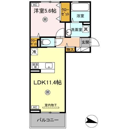 MAISON BONHEUR(1LDK/3階)の間取り写真