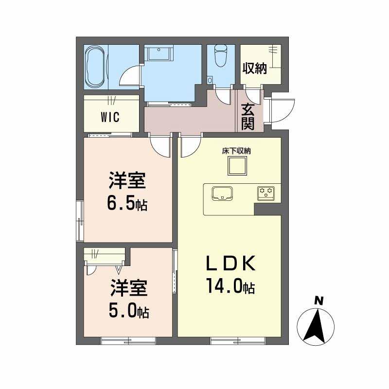 シャーメゾンHARU(2LDK/1階)の間取り写真